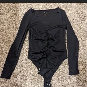 Sexy Black V-Neck Bodysuit